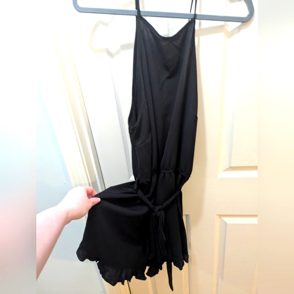 Elegant Black Sleeveless Romper